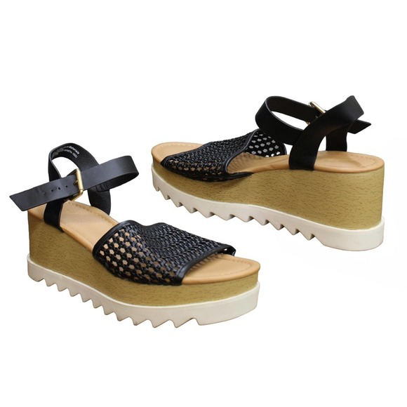 Universal Thread Size 8-1/2 (8.5) Alba Platform Heel Sandal, Black + Free Ship - Picture 3 of 8